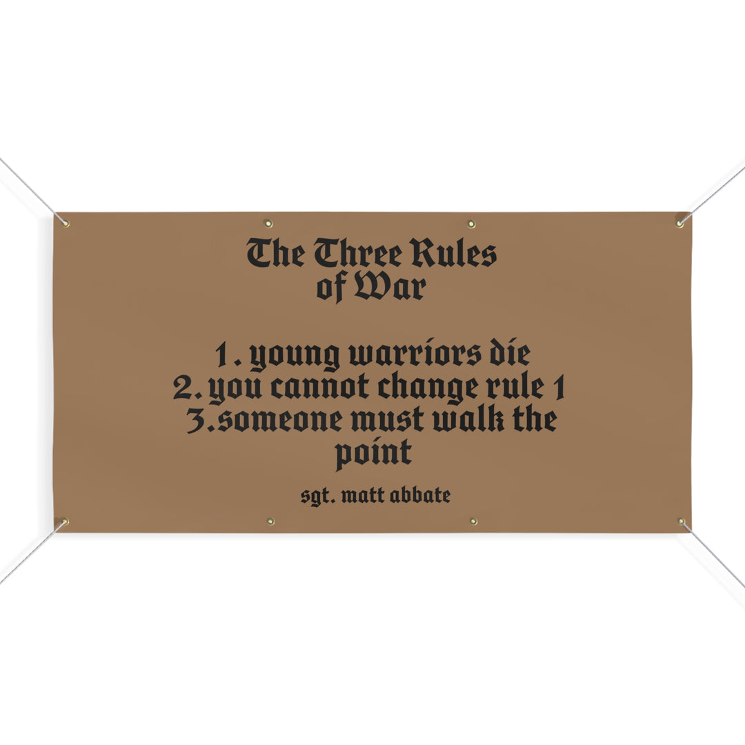 THREE RULES OF WAR HEAVY DUTY BANNER