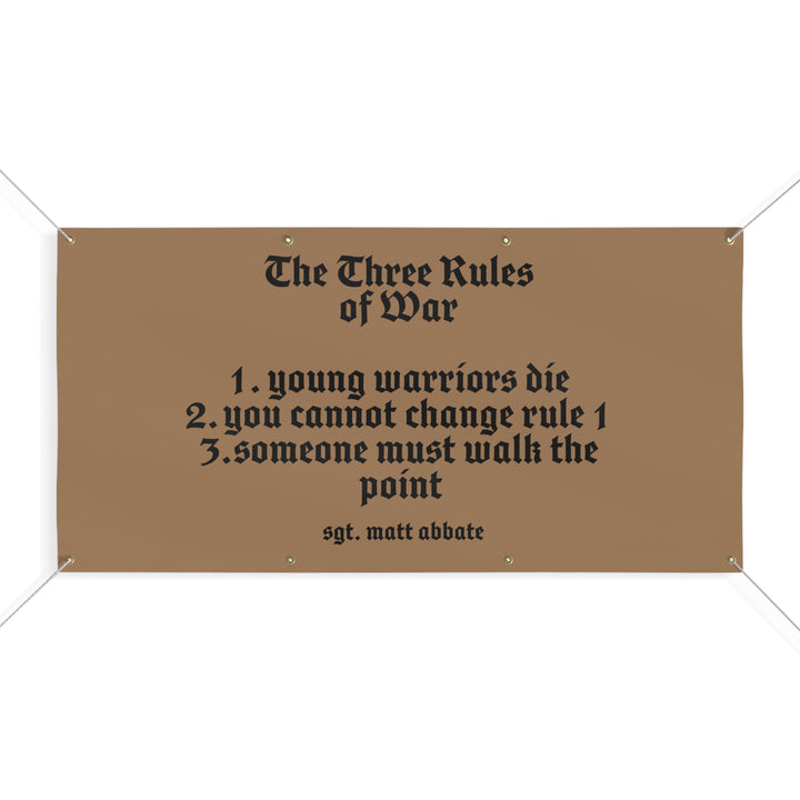 THREE RULES OF WAR HEAVY DUTY BANNER