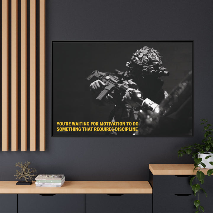 Requires Discipline - Framed Canvas