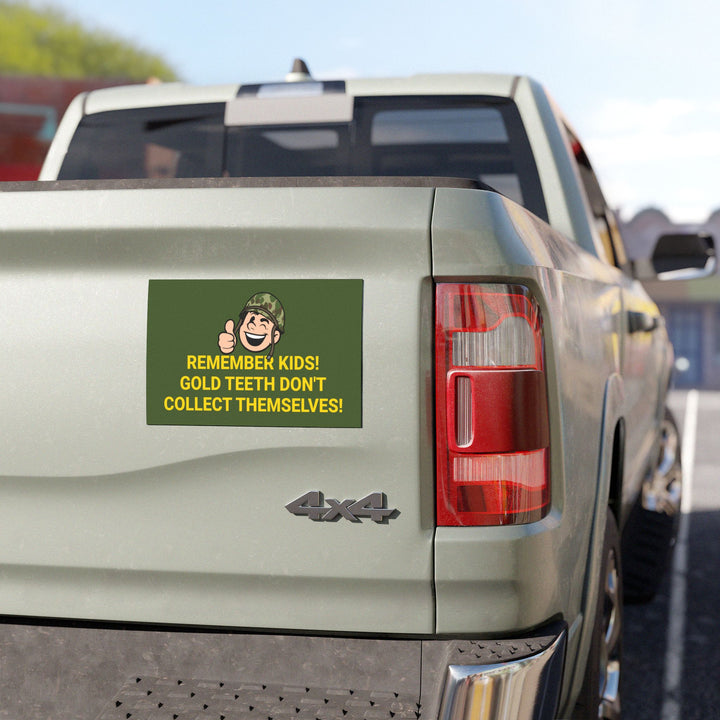 Gold Teeth Car Magnet
