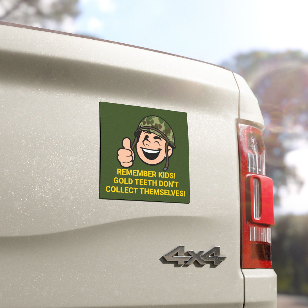 Gold Teeth Car Magnet
