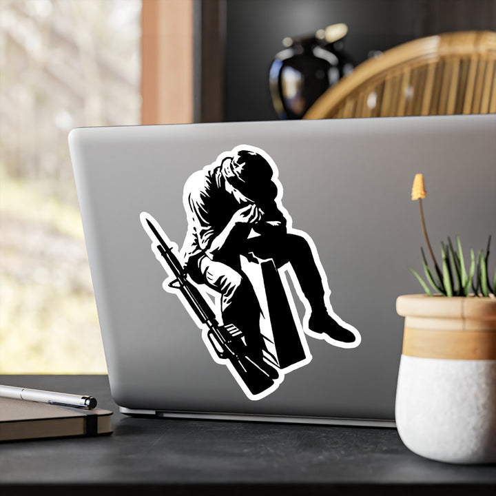 Overwhelmed Soldier Sticker