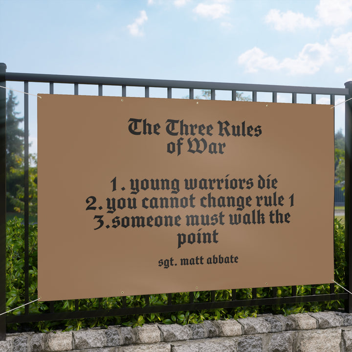 THREE RULES OF WAR HEAVY DUTY BANNER