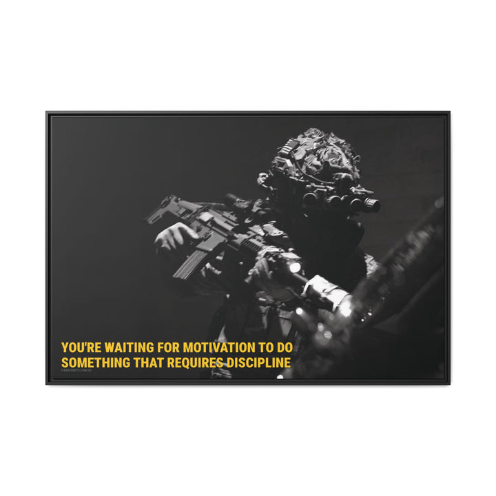 Requires Discipline - Framed Canvas