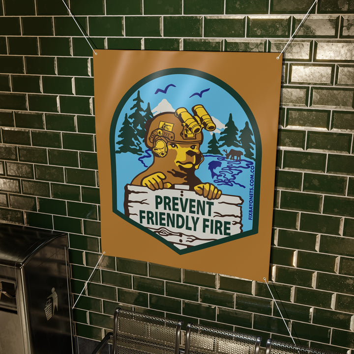 PREVENT FRIENDLY FIRE HEAVY DUTY BANNER