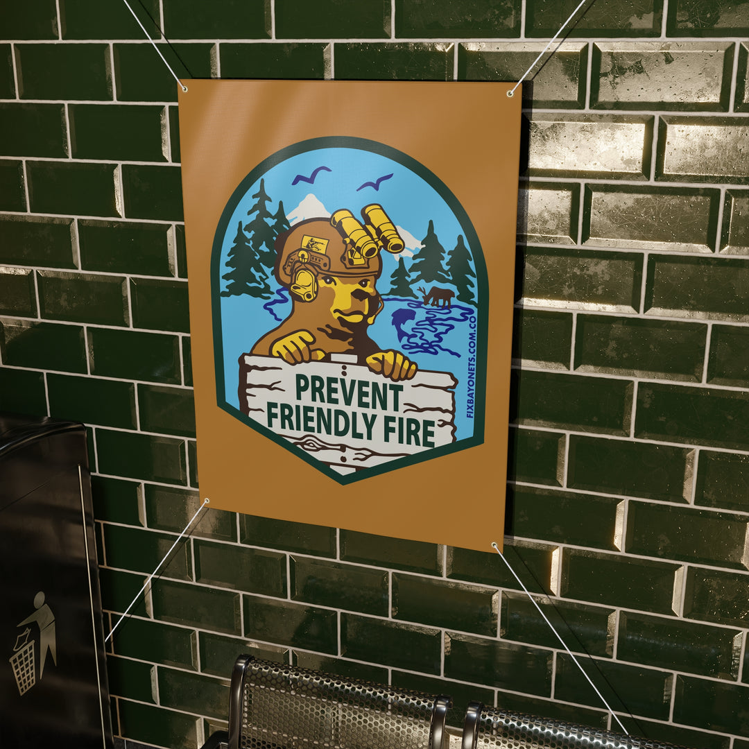 PREVENT FRIENDLY FIRE HEAVY DUTY BANNER