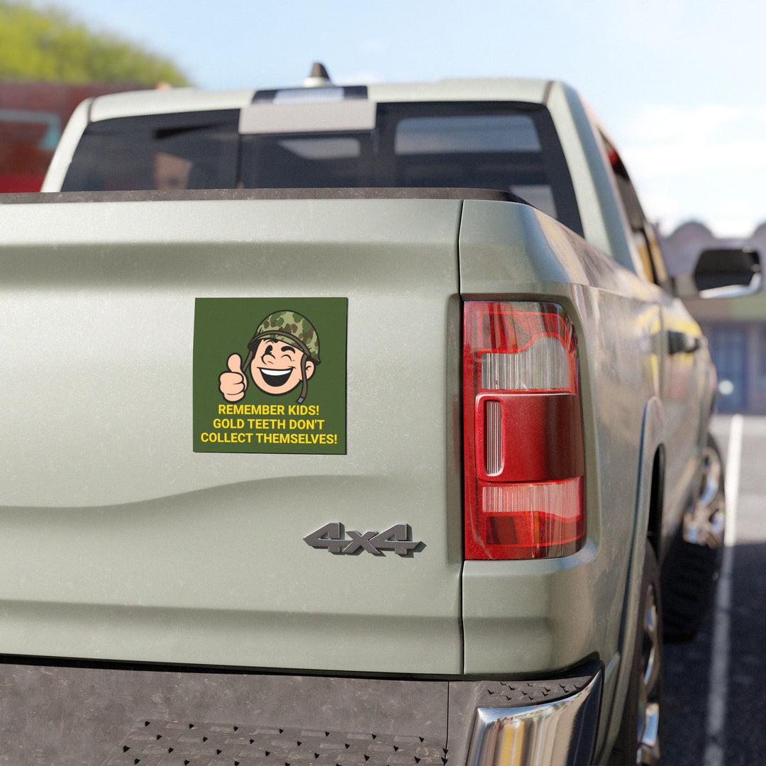 Gold Teeth Car Magnet