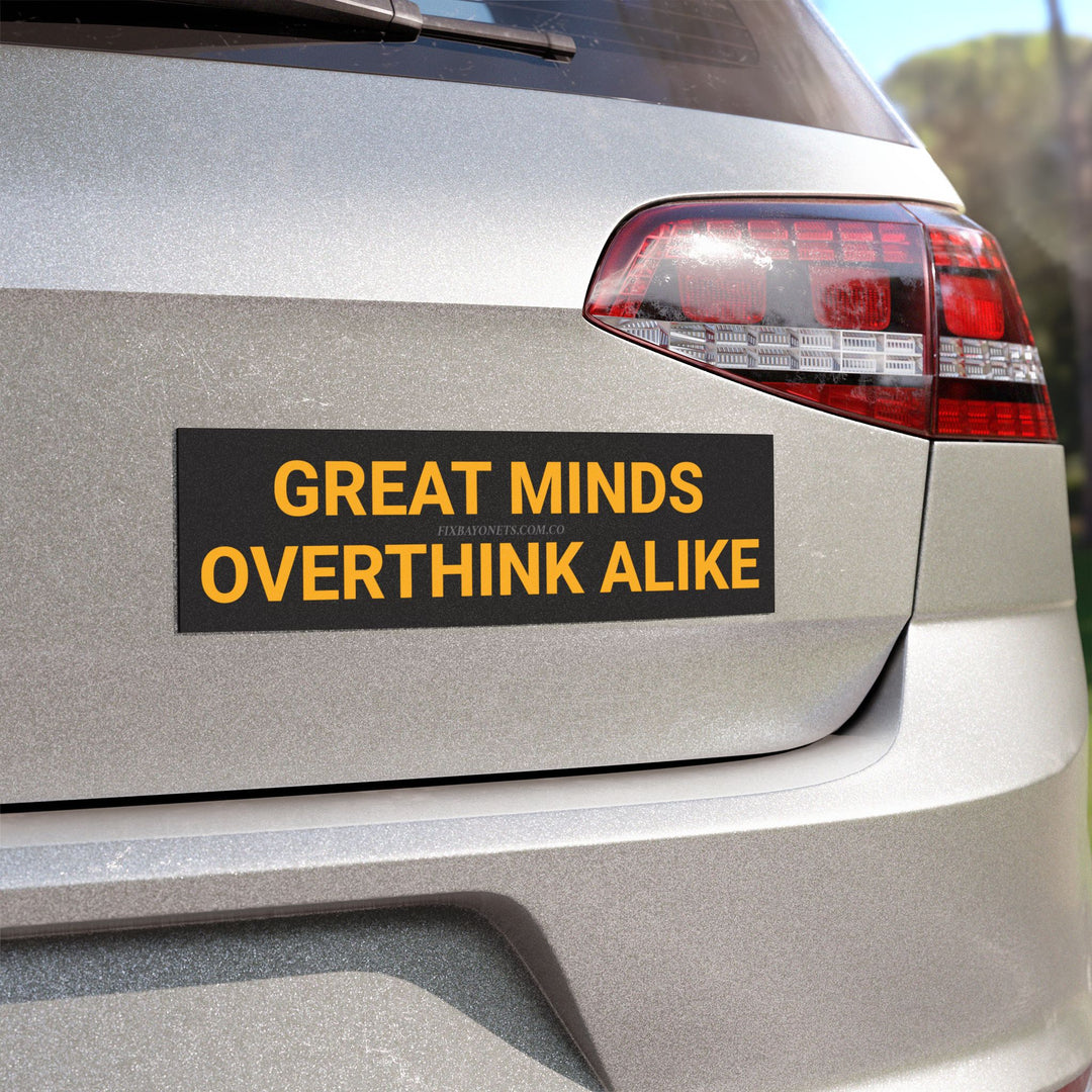 GREAT MINDS OVERTHINK ALIKE Car Magnet
