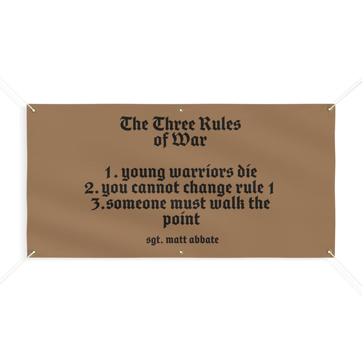 THREE RULES OF WAR HEAVY DUTY BANNER