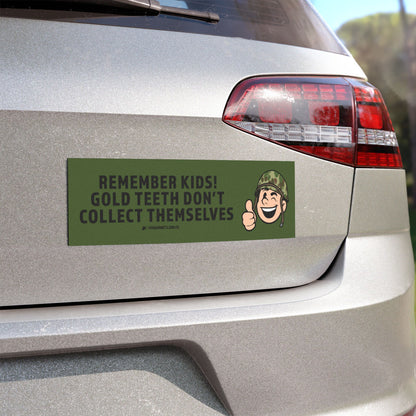 Gold Teeth Car Magnet