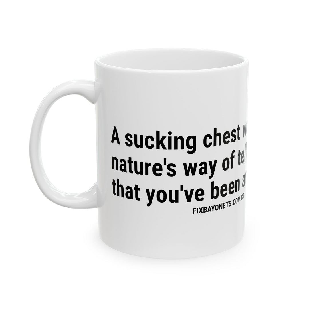 Bayonet Boy Sucking Chest Coffee Mug
