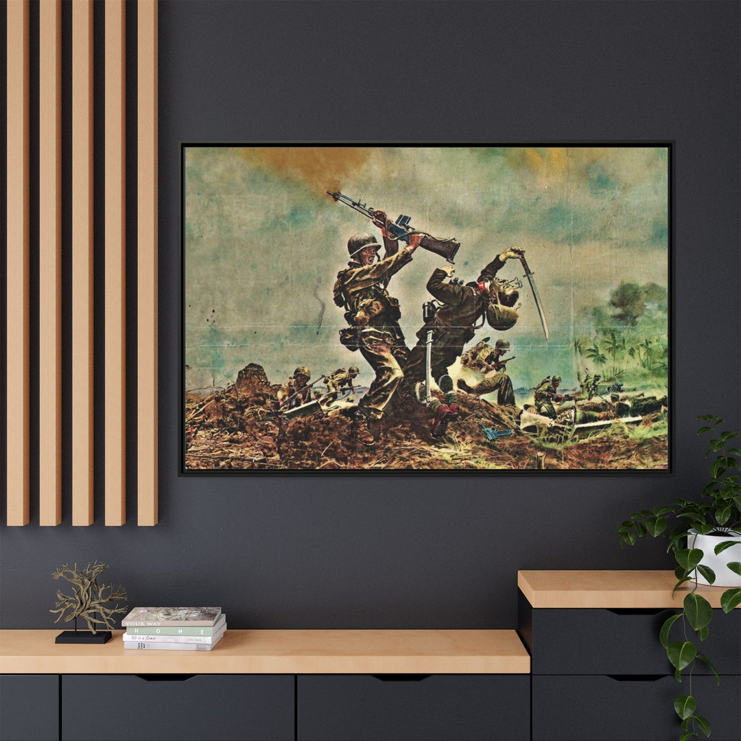 Assault The Island - Framed Art Canvas