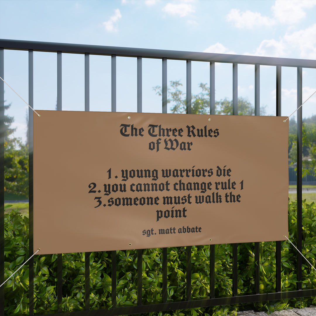 THREE RULES OF WAR HEAVY DUTY BANNER