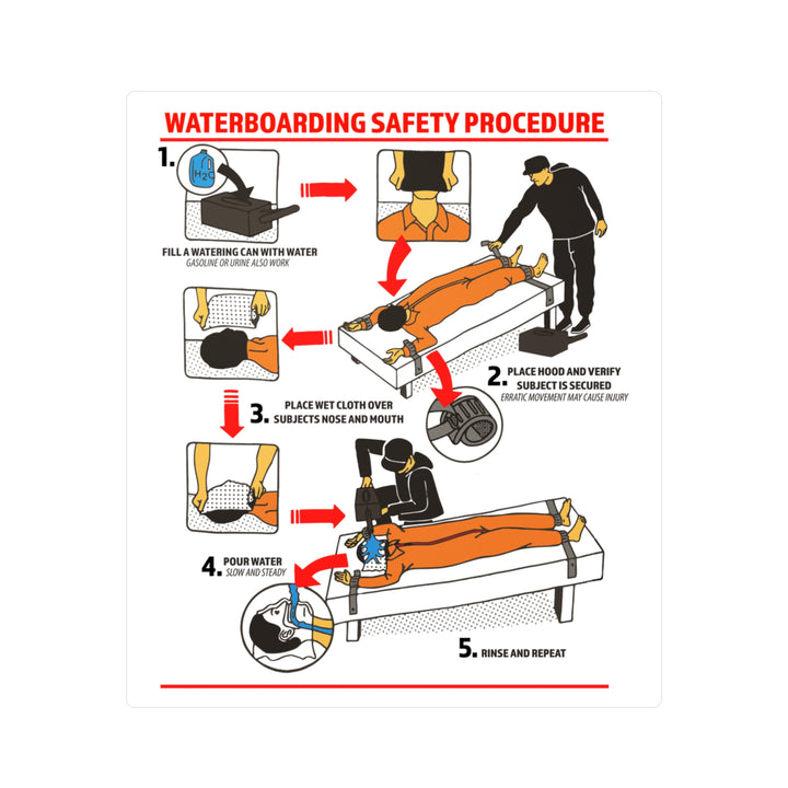 WATERBOARDING SAFETY PROCEDURE Sticker
