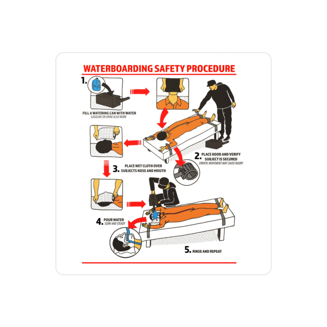 WATERBOARDING SAFETY PROCEDURE Sticker