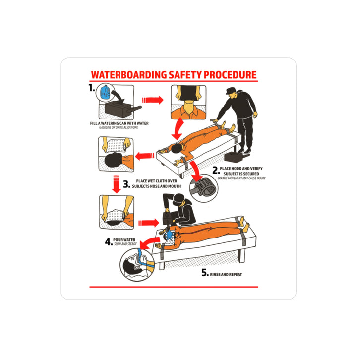 WATERBOARDING SAFETY PROCEDURE Sticker