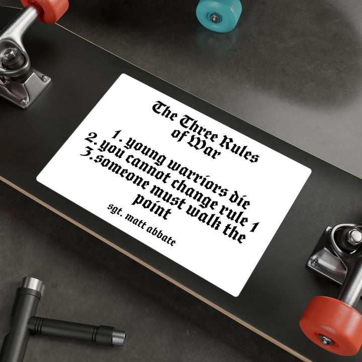 Three Rules of War Sticker