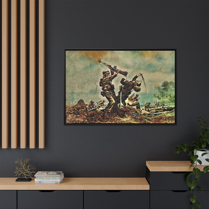 Assault The Island - Framed Art Canvas