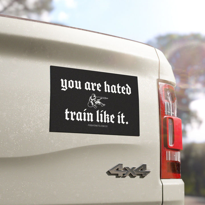 You are hated, train like it Car Magnet