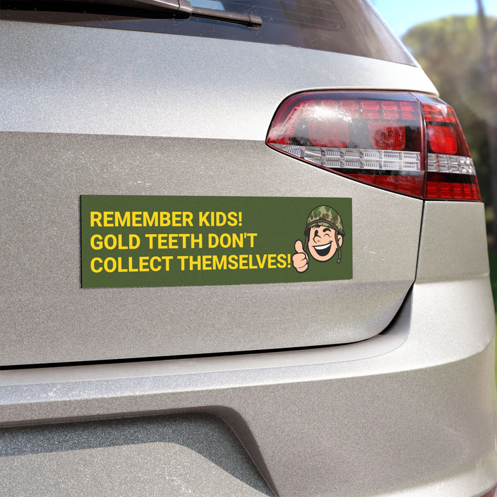 Gold Teeth Car Magnet