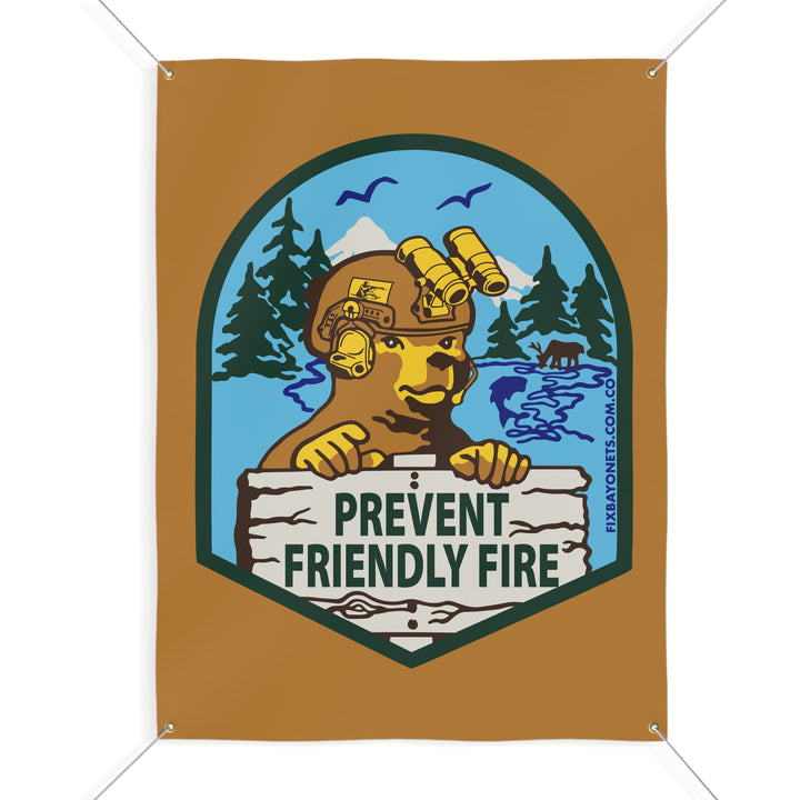 PREVENT FRIENDLY FIRE HEAVY DUTY BANNER