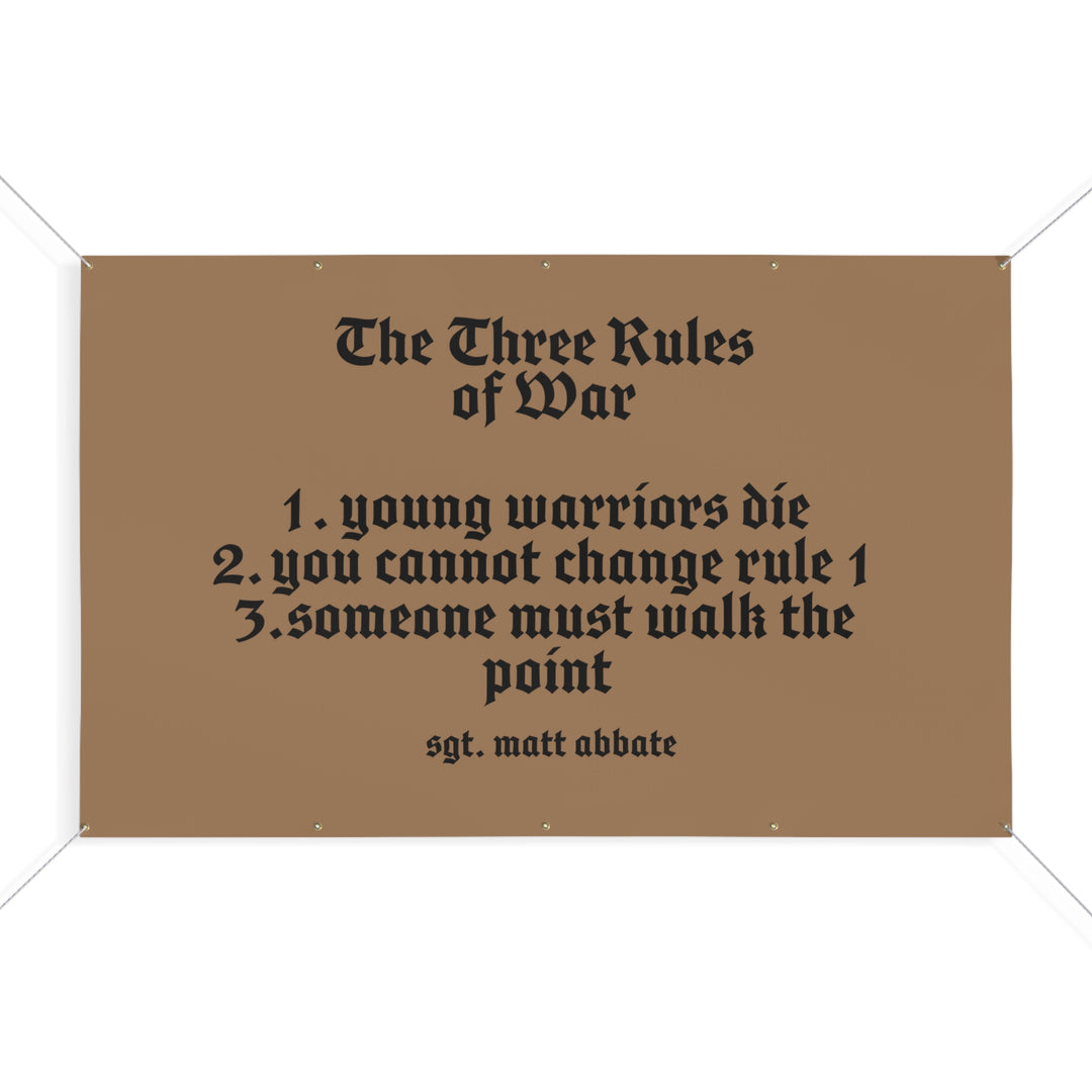 THREE RULES OF WAR HEAVY DUTY BANNER