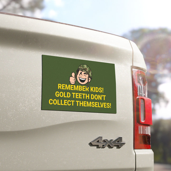 Gold Teeth Car Magnet