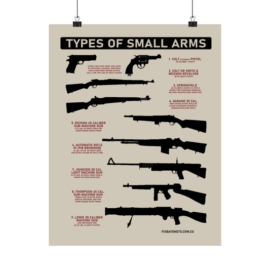 TYPES OF SMALL ARMS Poster