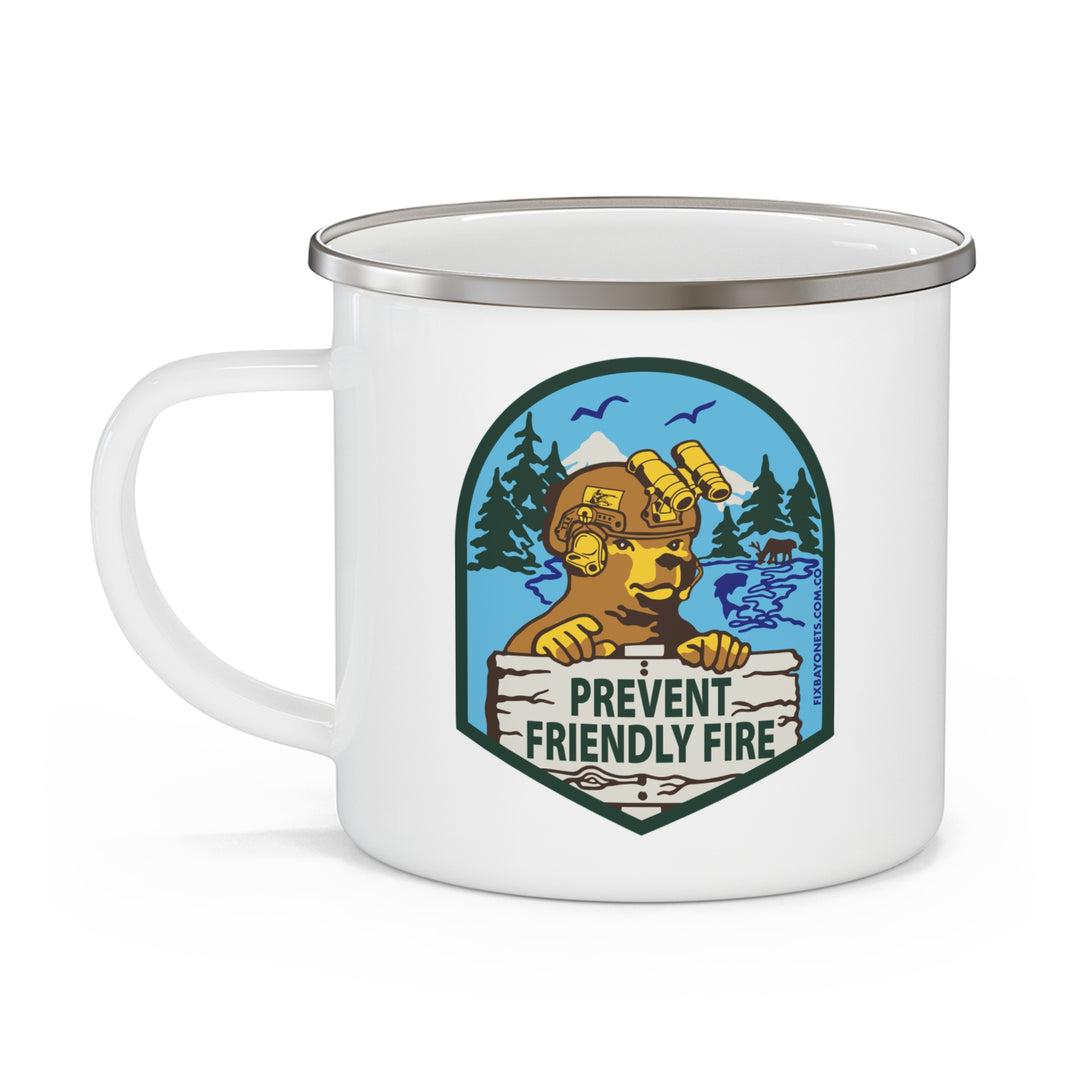 Friendly Fire Enamel Camping Mug