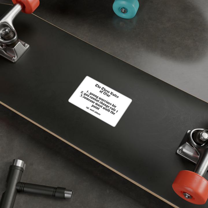 Three Rules of War Sticker
