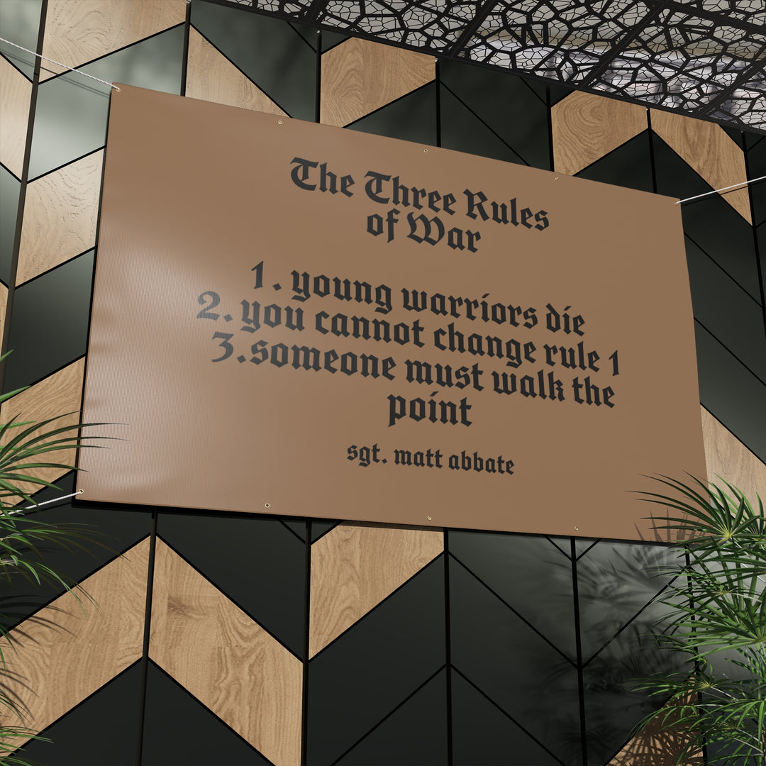 THREE RULES OF WAR HEAVY DUTY BANNER