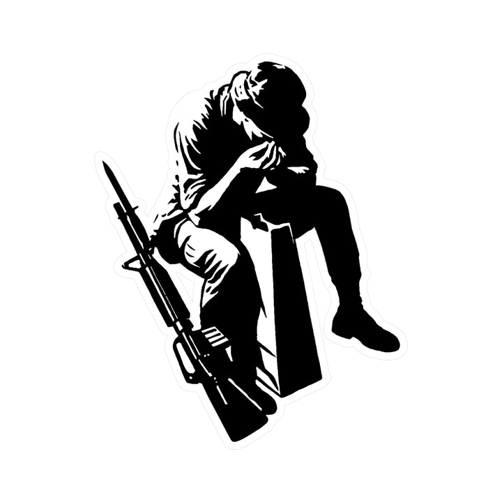 Overwhelmed Soldier Sticker